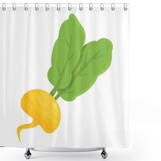 Personality  Vegetable Root Icon Cartoon Vector. Farm Cooking. Food Turnip Shower Curtains