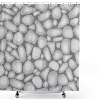 Personality  Light Grey Vector Pebble Texture Shower Curtains