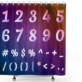 Personality  Set Numbers Vector, Vector Illustration Shower Curtains