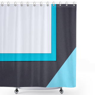 Personality  Simple Modern Blue, White And Black Abstract Background With Copy Space Shower Curtains