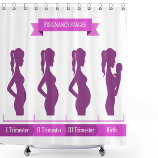 Personality  Pregnant Female Silhouettes Shower Curtains