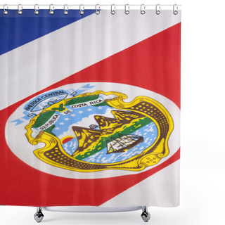 Personality  Detail On The Flag Of Costa Rica Shower Curtains