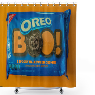 Personality  Cumming, Georgia/USA-9/12/19 Package Of Halloween Oreo Cookies Shower Curtains