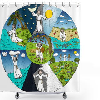 Personality  Creation Of The World Shower Curtains