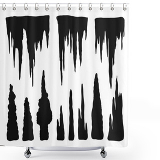 Personality  Stalactites, Growths And Mineral Formations. Vector Shower Curtains