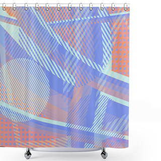 Personality  Abstract Colorful Disco Background Created With Stripes, Dots And Patters Of Colors. Shower Curtains