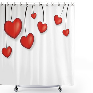 Personality  Background With Hearts Shower Curtains