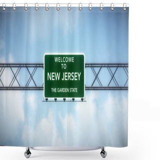 Personality  New Jersey USA State Welcome To Highway Road Sign Shower Curtains