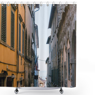 Personality  Urban Scene With Beautiful Buildings And Narrow Street, Tuscany, Italy Shower Curtains