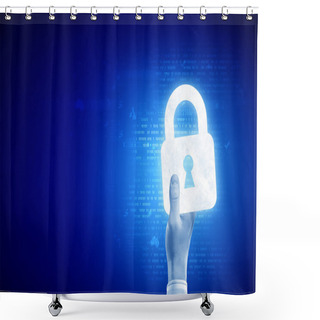Personality  Lock Icon . Concept Image Shower Curtains