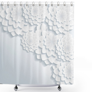 Personality  Greeting Or Invitation Card With 3d Flowers Vector Shower Curtains