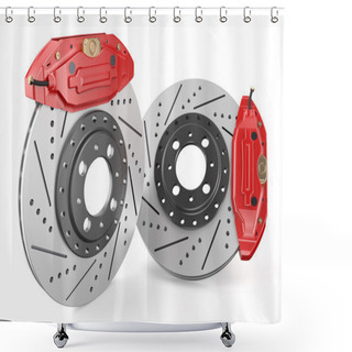 Personality  Car Discs Brake And Caliper Shower Curtains