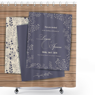 Personality  Cards With Floral Elements Shower Curtains