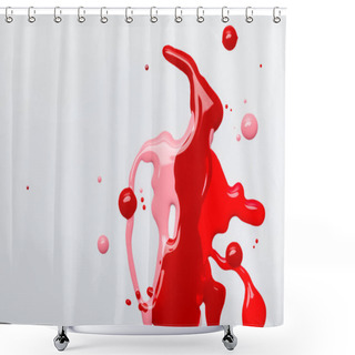 Personality  Top View Of Bright Abstract Multicolored Spills Of Nail Polish Isolated On Grey  Shower Curtains