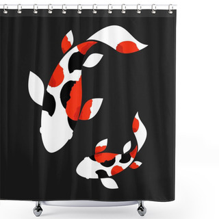 Personality  Koi Logo Japan Fish Japanese Symbol Background Illustration Vector Stock Shower Curtains