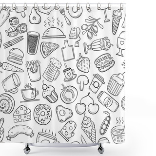 Personality  Black Food And Drink Signs Shower Curtains