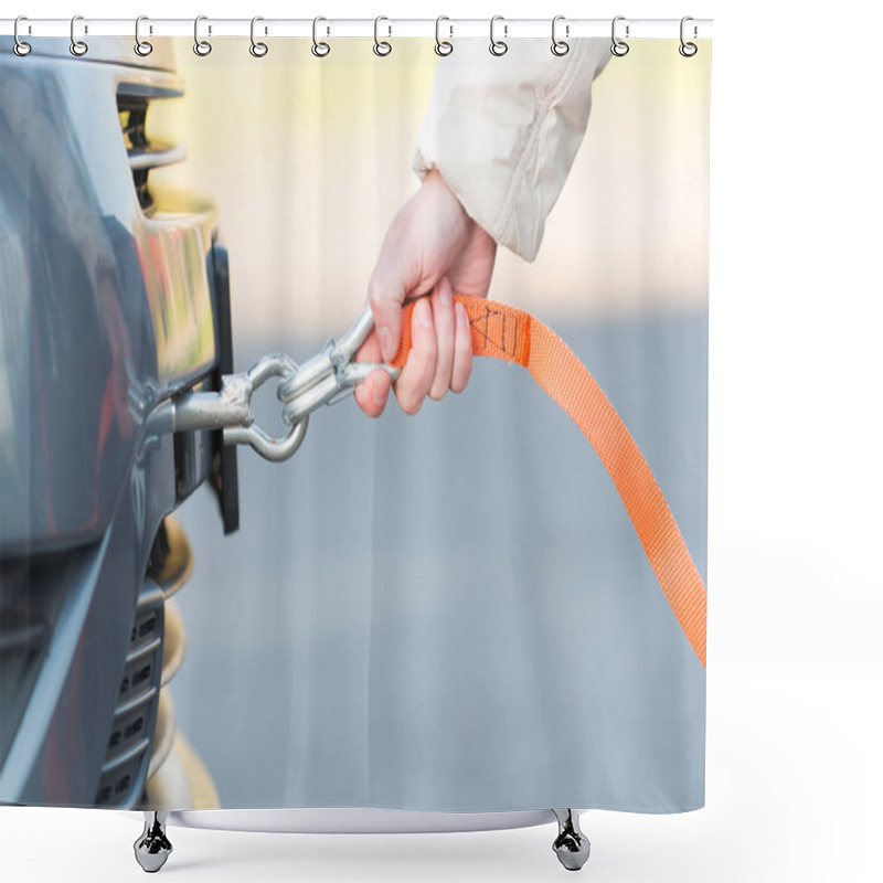 Personality  Hand Holding Tow Rope Shower Curtains