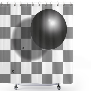 Personality  Checker Shadow Illusion Chessboard Shower Curtains