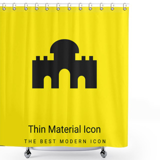 Personality  Alcala Gate Minimal Bright Yellow Material Icon Shower Curtains