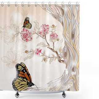 Personality  Artistic Spring Scenery Shower Curtains