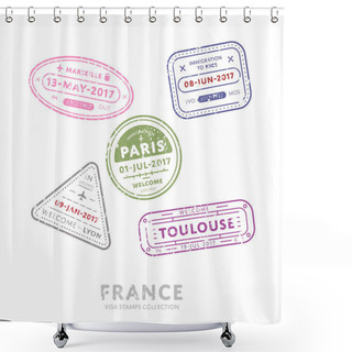 Personality  International Travel Visa Stamps. Shower Curtains