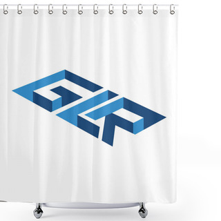 Personality  G L R Initial Letter Three Dimension Logo Vector Element Shower Curtains