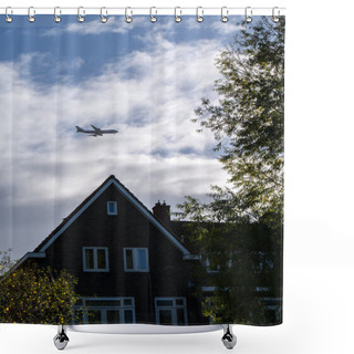Personality  Flying Plane In  Sky Shower Curtains