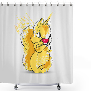 Personality  Vector Design Of Squirrel Shower Curtains