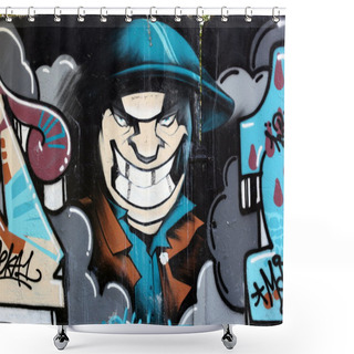 Personality  Graffiti Wall Background, Urban Street Grunge Art Shower Curtains