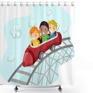 Personality  Roller Coaster Crayon Shower Curtains