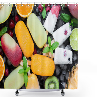 Personality  Summer Coolness Of Ice Cream And Sorbet Cones. Shower Curtains