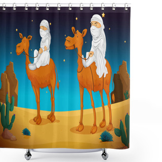 Personality  Arabs On Camel Shower Curtains