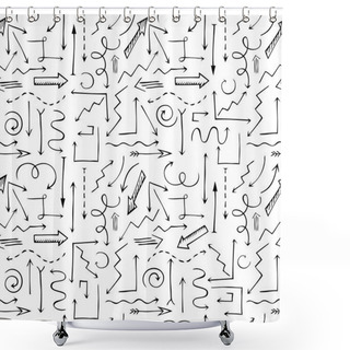 Personality  Black And  Rrows Seamless Pattern. Shower Curtains
