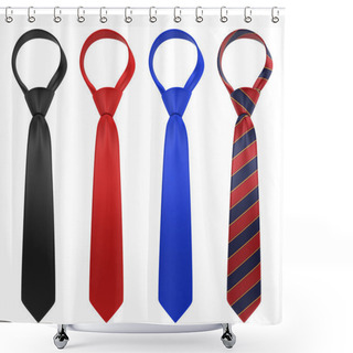 Personality  Silk Neckties Shower Curtains
