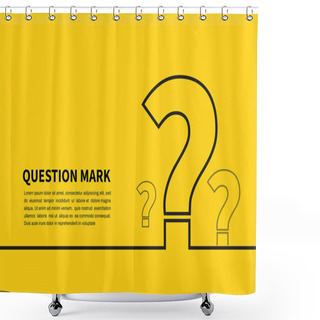 Personality  Question Mark Icon On Yellow Background. FAQ Sign. Vector Illustration Shower Curtains