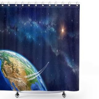 Personality  Space Travel Shower Curtains