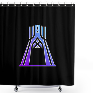 Personality  Azadi Blue Gradient Vector Icon Shower Curtains