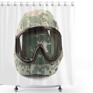 Personality  Single Military Helmet   Shower Curtains