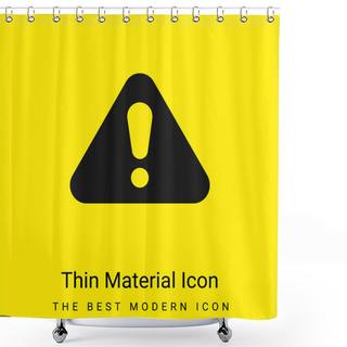 Personality  Alert Minimal Bright Yellow Material Icon Shower Curtains