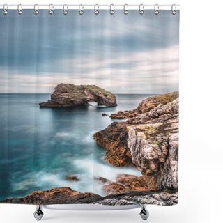 Personality  Image Of Scenic Beach Es Of Torimbia And Toranda, Asturias, Spain. Shower Curtains