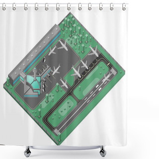 Personality  Airport Isometric Concept Shower Curtains