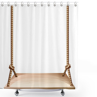Personality  A Wooden Swing Shower Curtains