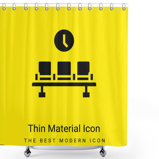 Personality  Airport Minimal Bright Yellow Material Icon Shower Curtains