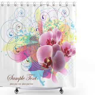 Personality  Background (card) With Orchids Shower Curtains