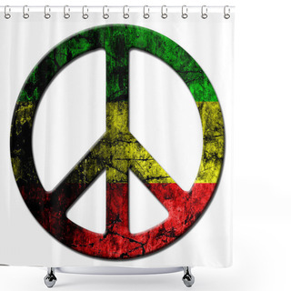 Personality  Peace Sign Rasta Shower Curtains