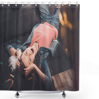 Personality  Young Woman After Party  Shower Curtains