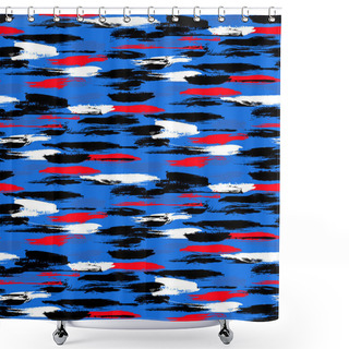 Personality  Pattern With Brushstrokes And Stripes Shower Curtains