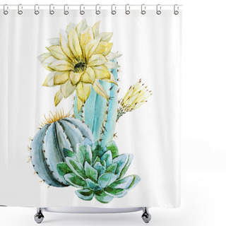 Personality  Watercolor Cactus Shower Curtains