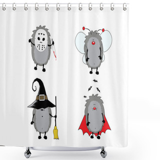 Personality  Hedgehogs Dressed For Halloween Shower Curtains