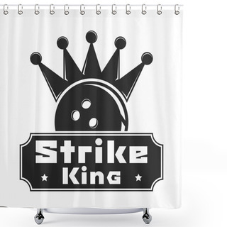Personality  Vector Set Of Bowling Emblems. Shower Curtains
